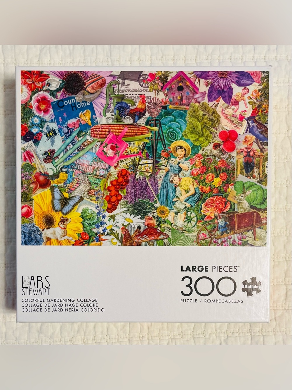 Lars Stewart Colorful Gardening Collage 300-Piece Puzzle - Buffalo Jigsaw Puzzle